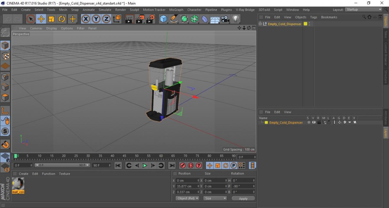 3D model Empty Cold Dispenser