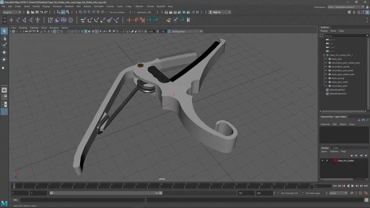 3D model Capo for Guitar