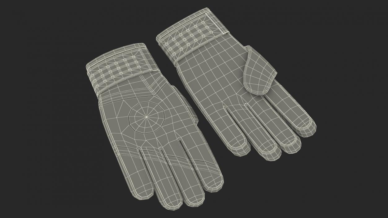 3D model Leather Goalkeeper Gloves