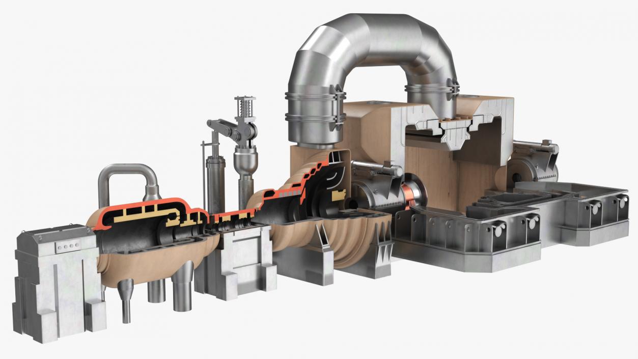 Casing Section for Steam Turbine 3D