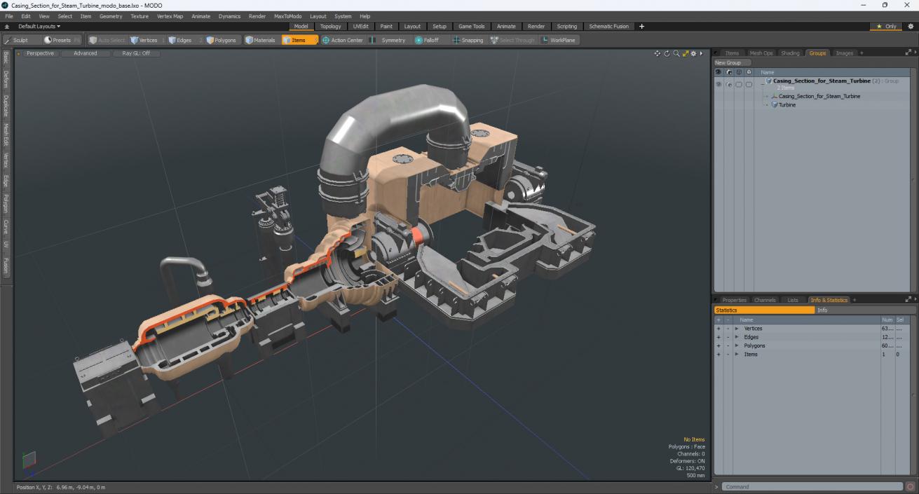 Casing Section for Steam Turbine 3D