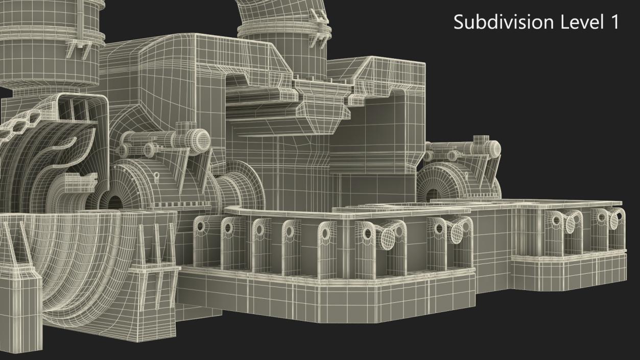 Casing Section for Steam Turbine 3D