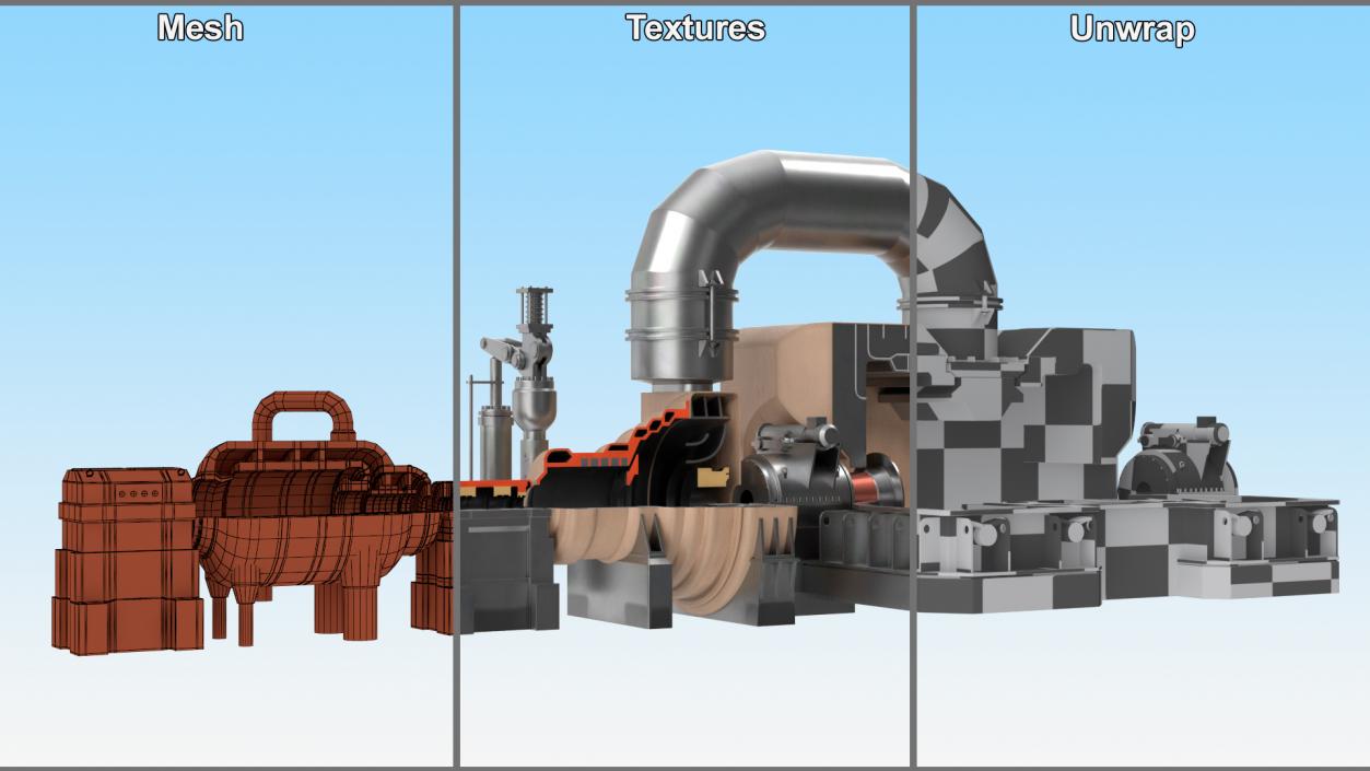 Casing Section for Steam Turbine 3D