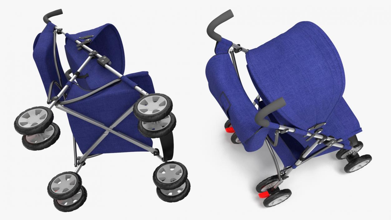 Portable Folding Baby Stroller With Bag 3D model