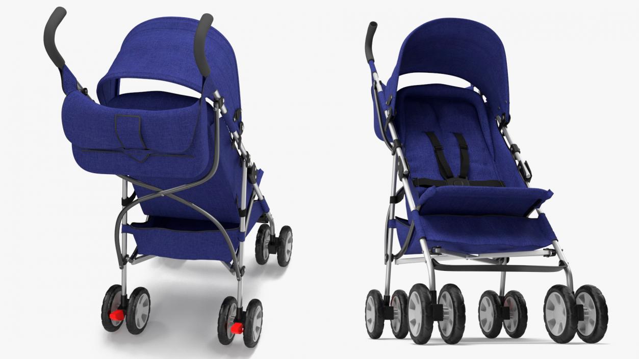 Portable Folding Baby Stroller With Bag 3D model