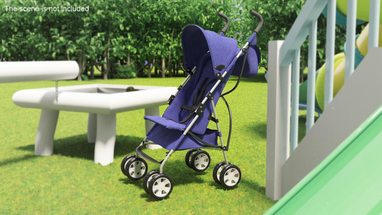 Portable Folding Baby Stroller With Bag 3D model