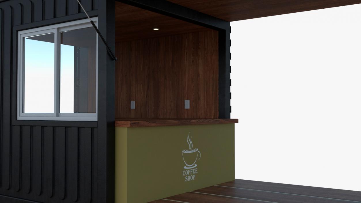 Sea Container Coffee Shop Wooden 3D