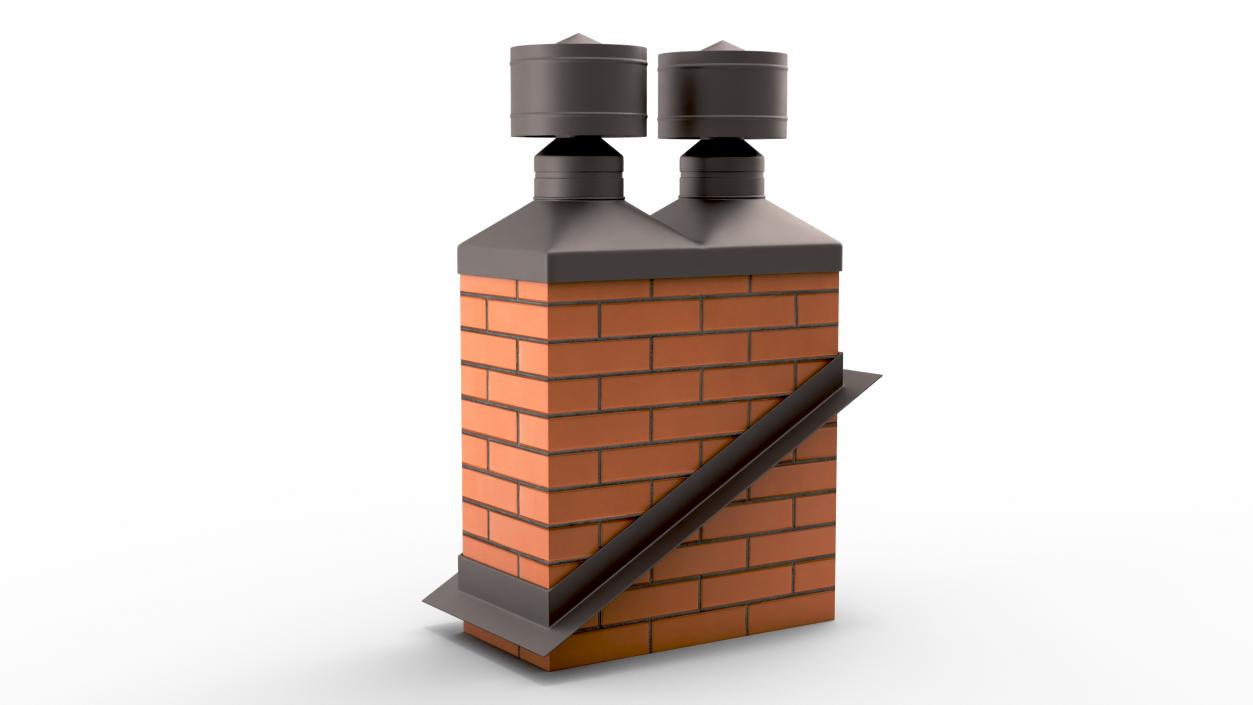 Double Brick Chimney Corner Base 3D