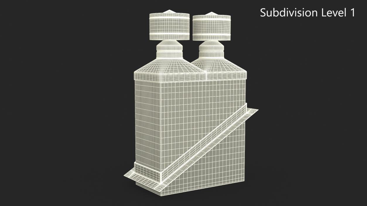 Double Brick Chimney Corner Base 3D