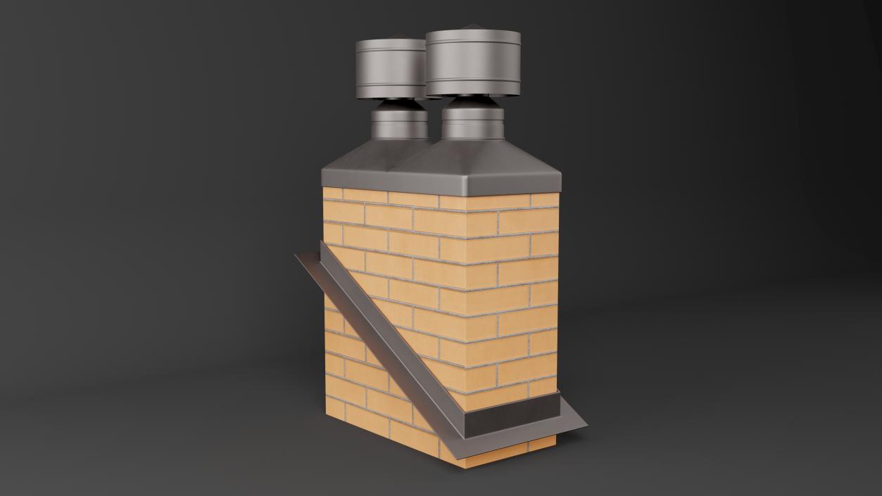 Double Brick Chimney Corner Base 3D