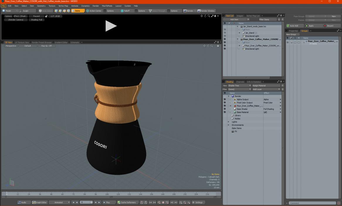 3D model Pour Over Coffee Maker COSORI with Hot Coffee