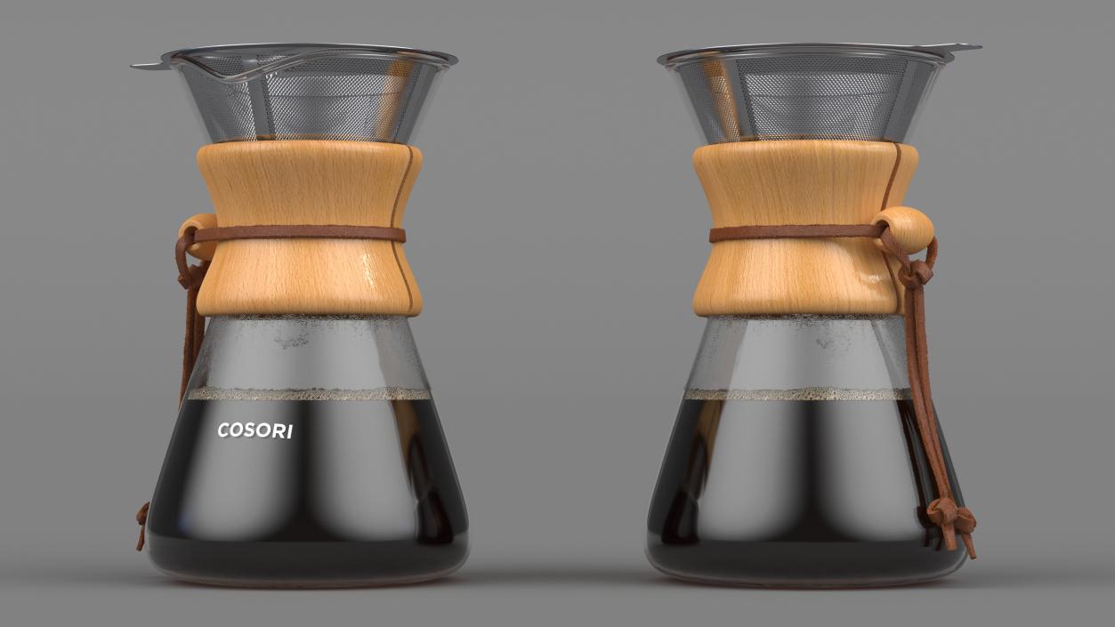 3D model Pour Over Coffee Maker COSORI with Hot Coffee