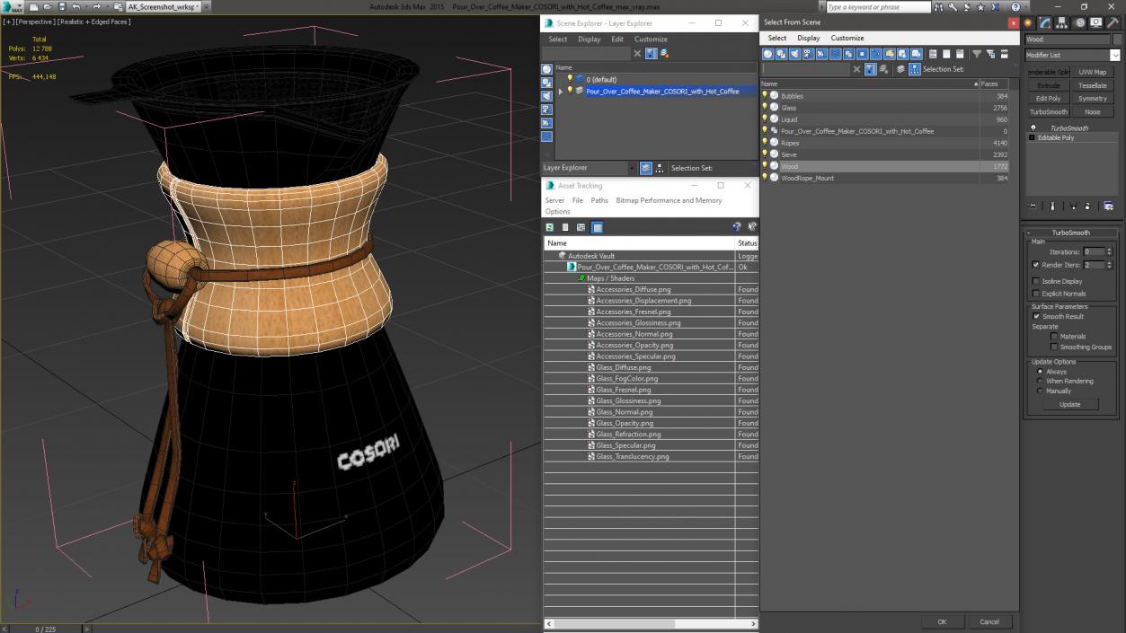 3D model Pour Over Coffee Maker COSORI with Hot Coffee