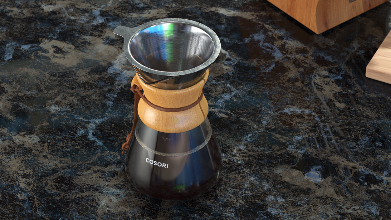 3D model Pour Over Coffee Maker COSORI with Hot Coffee