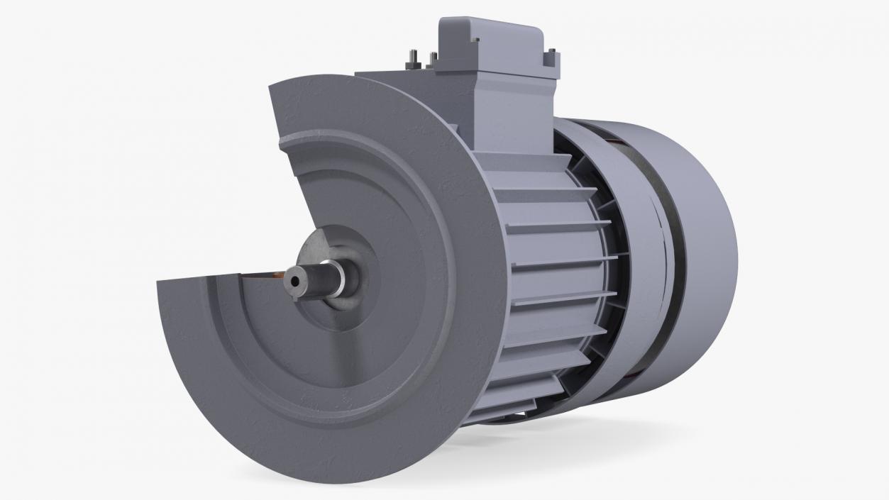 Electric Motor Cutaway Gray 2 3D model