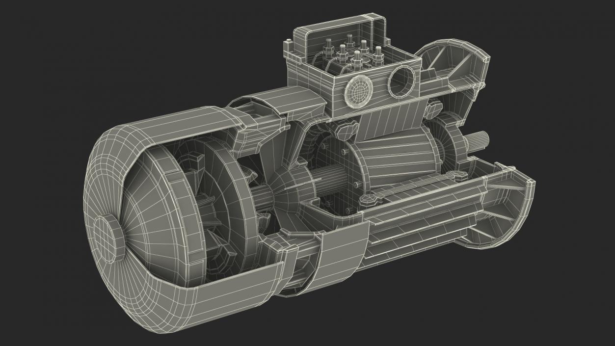 Electric Motor Cutaway Gray 2 3D model