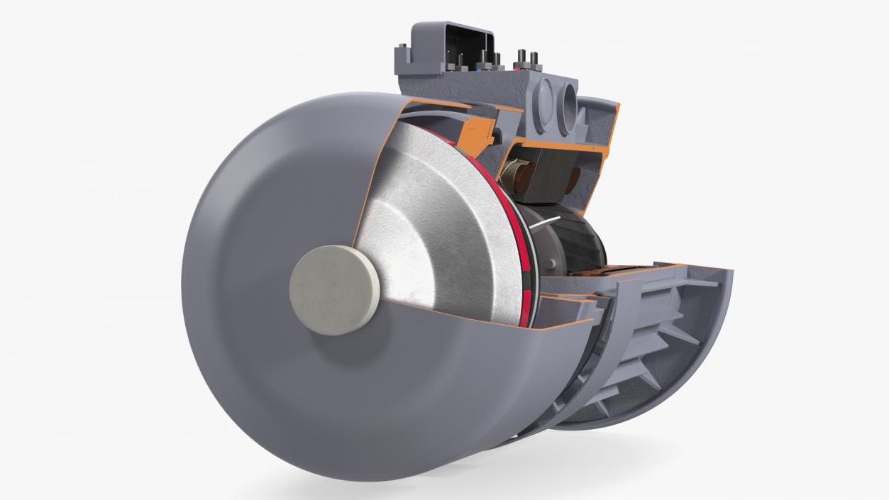 Electric Motor Cutaway Gray 2 3D model