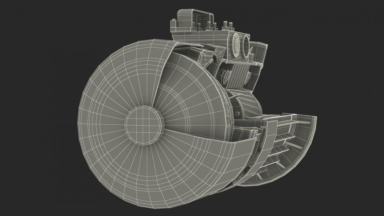 Electric Motor Cutaway Gray 2 3D model