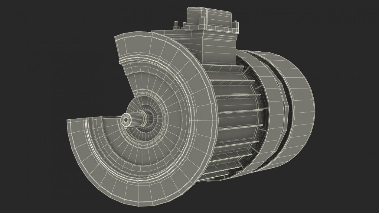 Electric Motor Cutaway Gray 2 3D model