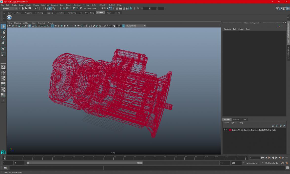 Electric Motor Cutaway Gray 2 3D model