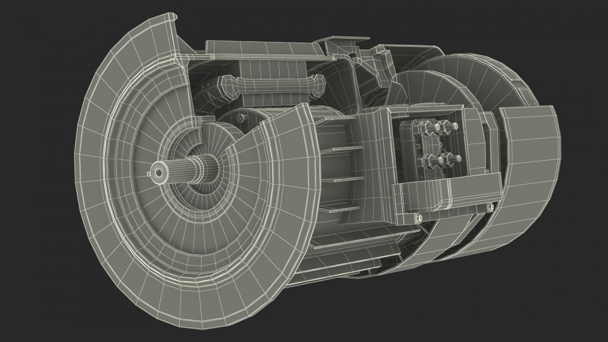 Electric Motor Cutaway Gray 2 3D model