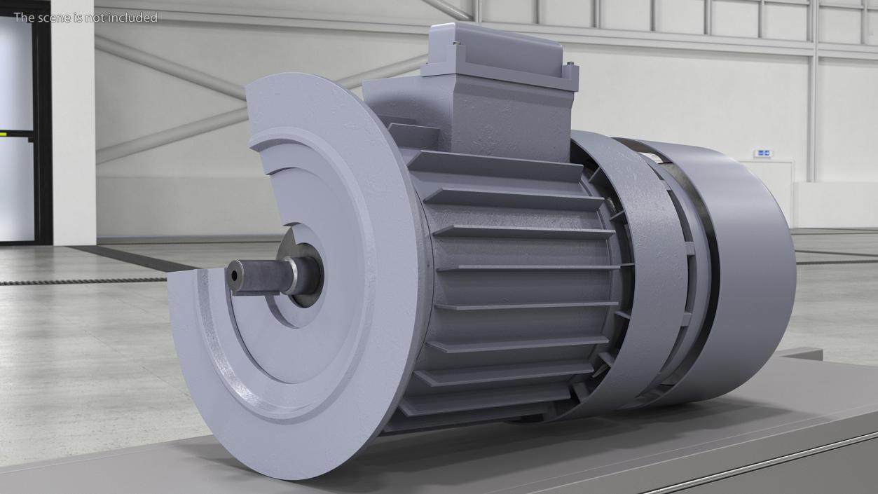 Electric Motor Cutaway Gray 2 3D model