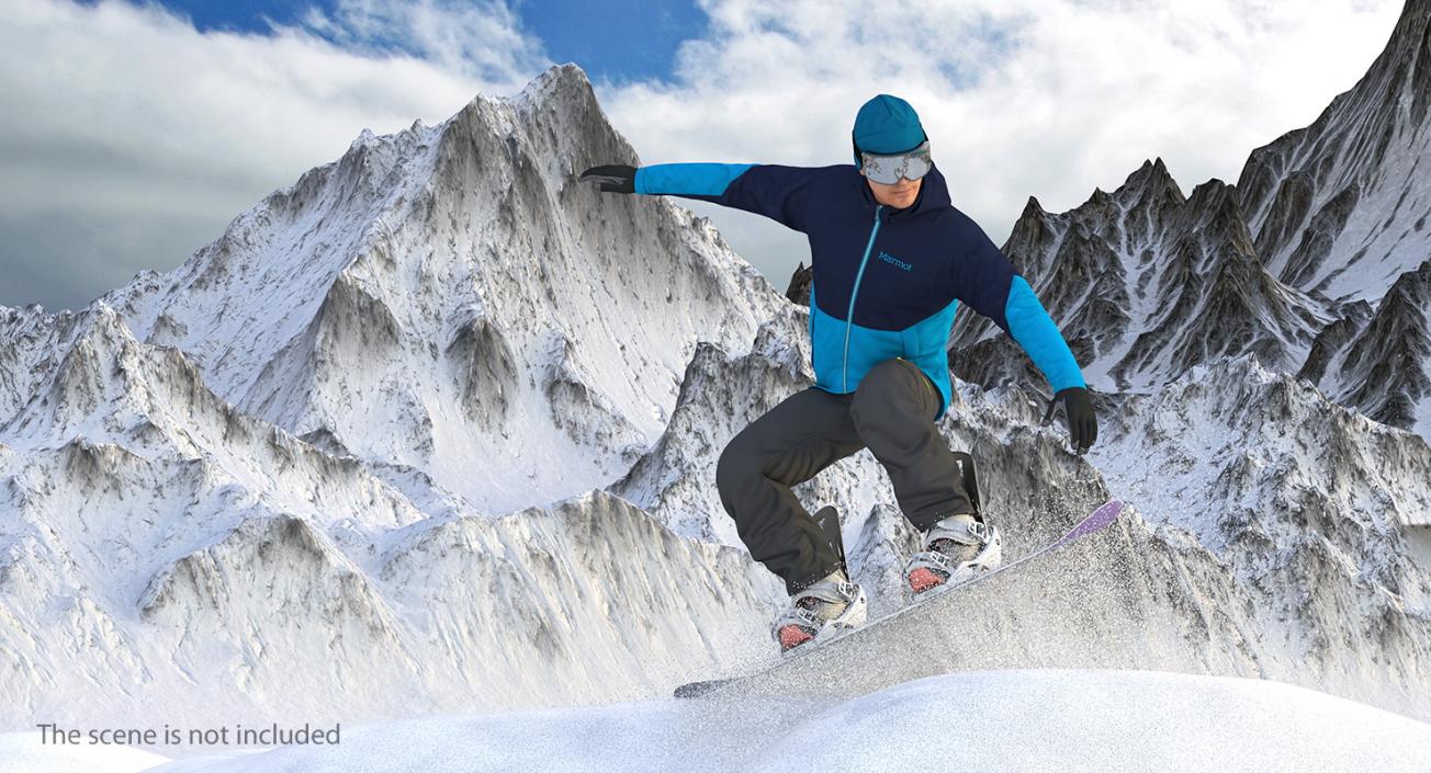 3D Snowboarder with Mountain Collection