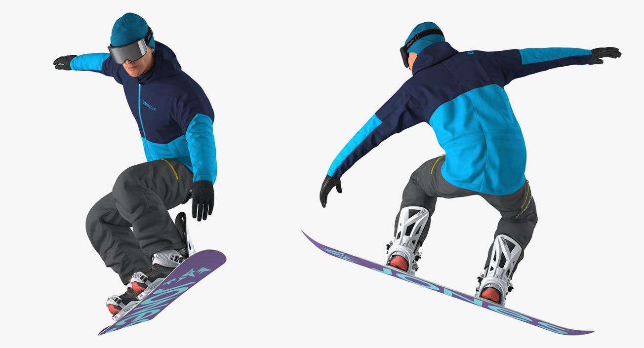 3D Snowboarder with Mountain Collection