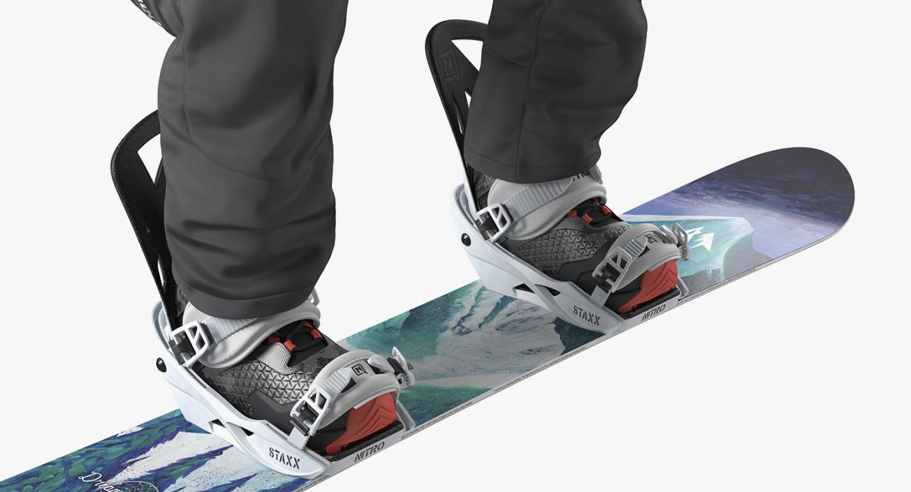 3D Snowboarder with Mountain Collection