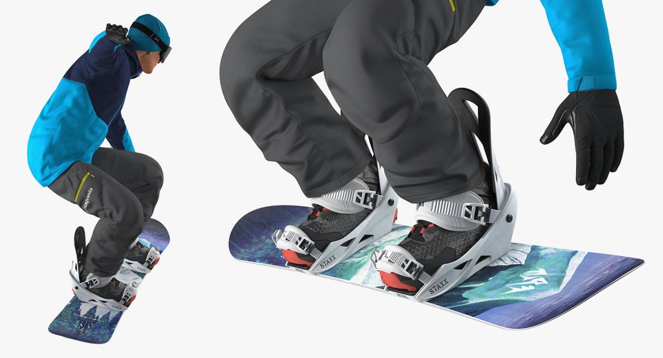 3D Snowboarder with Mountain Collection