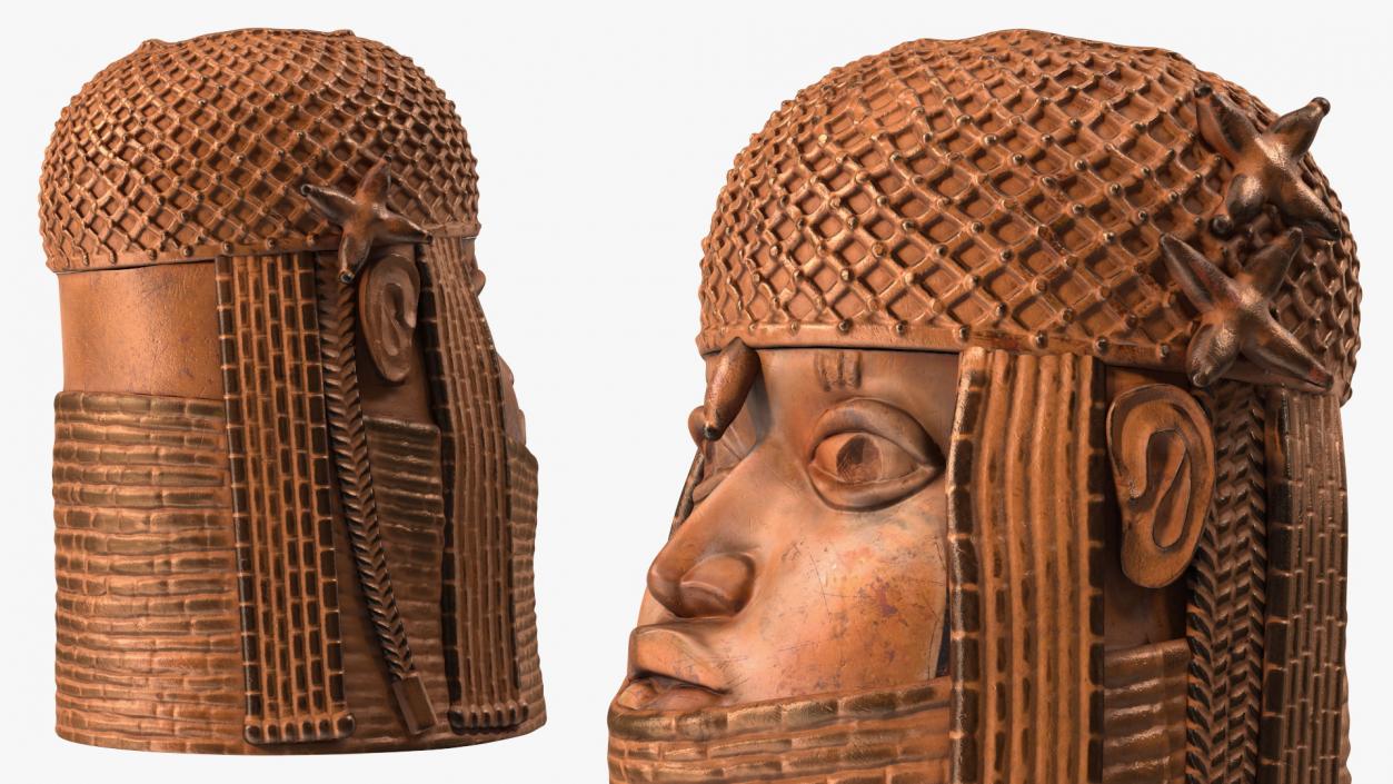 Benin Bronze Head Sculpture 2 3D model