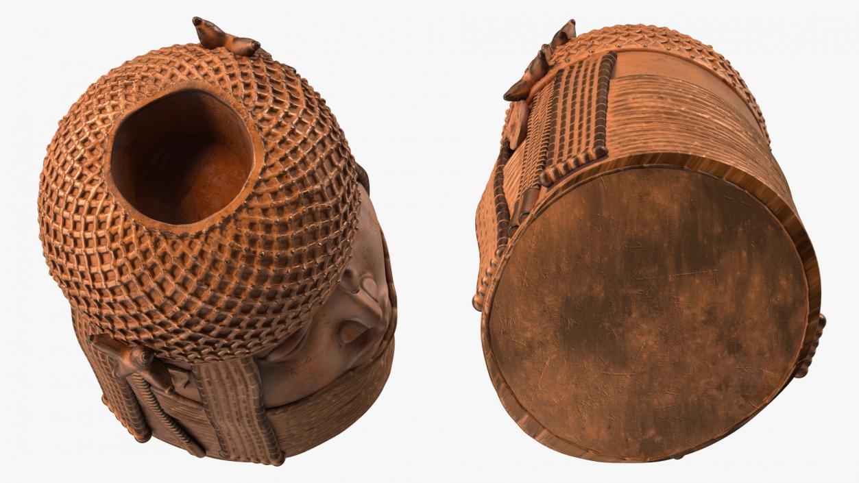 Benin Bronze Head Sculpture 2 3D model