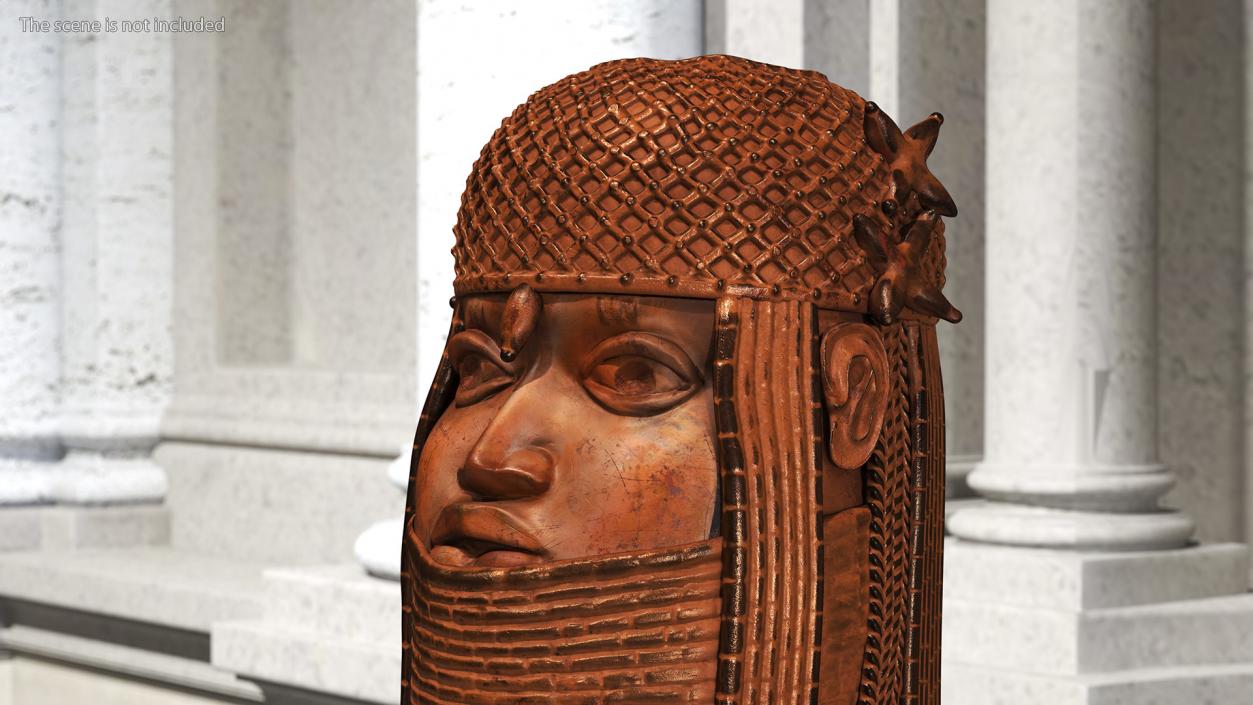 Benin Bronze Head Sculpture 2 3D model