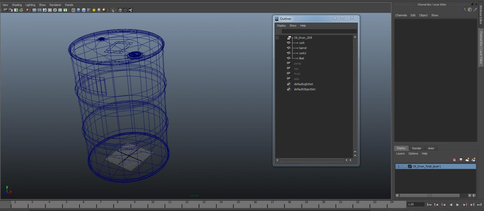 Oil Drum Total 3D model