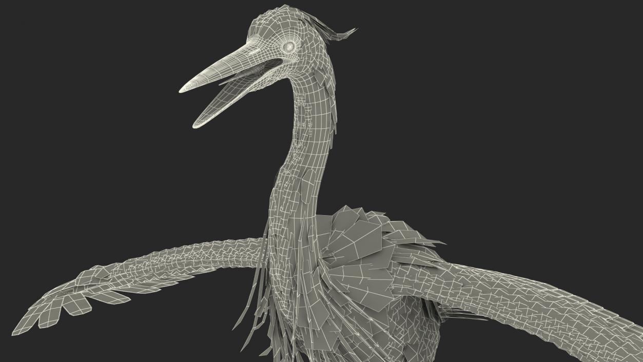 3D Grey Heron Rigged for Cinema 4D