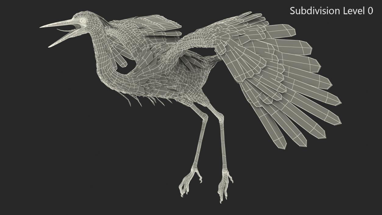 3D Grey Heron Rigged for Cinema 4D