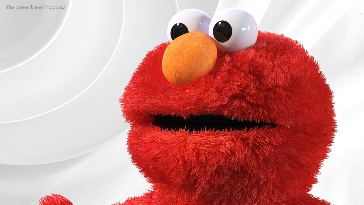 Hand Puppet Elmo Fur Rigged 3D