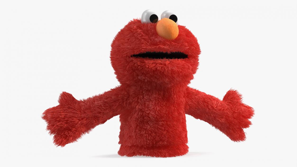 Hand Puppet Elmo Fur Rigged 3D