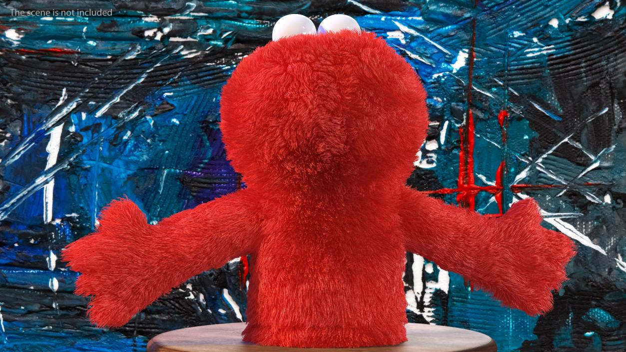 Hand Puppet Elmo Fur Rigged 3D