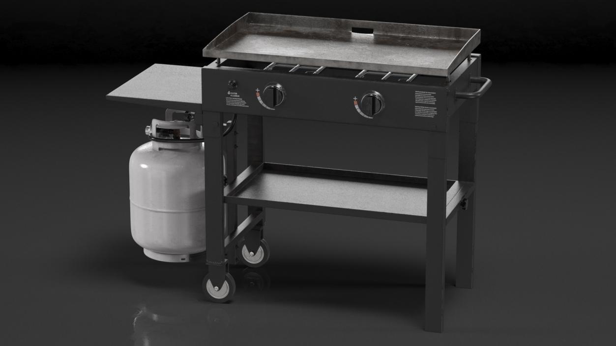 3D Flat Top Griddle Station with Gas Cylinder Dusty model