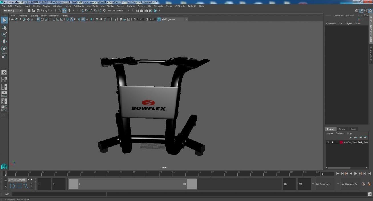 3D Bowflex SelectTech Dumbbell Stand model