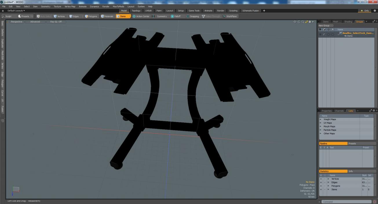 3D Bowflex SelectTech Dumbbell Stand model