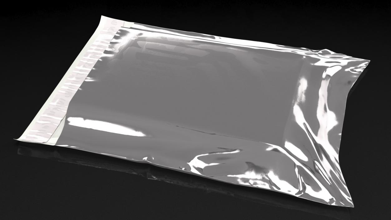 3D model Poly Mailer Plastic Bag Silver Open