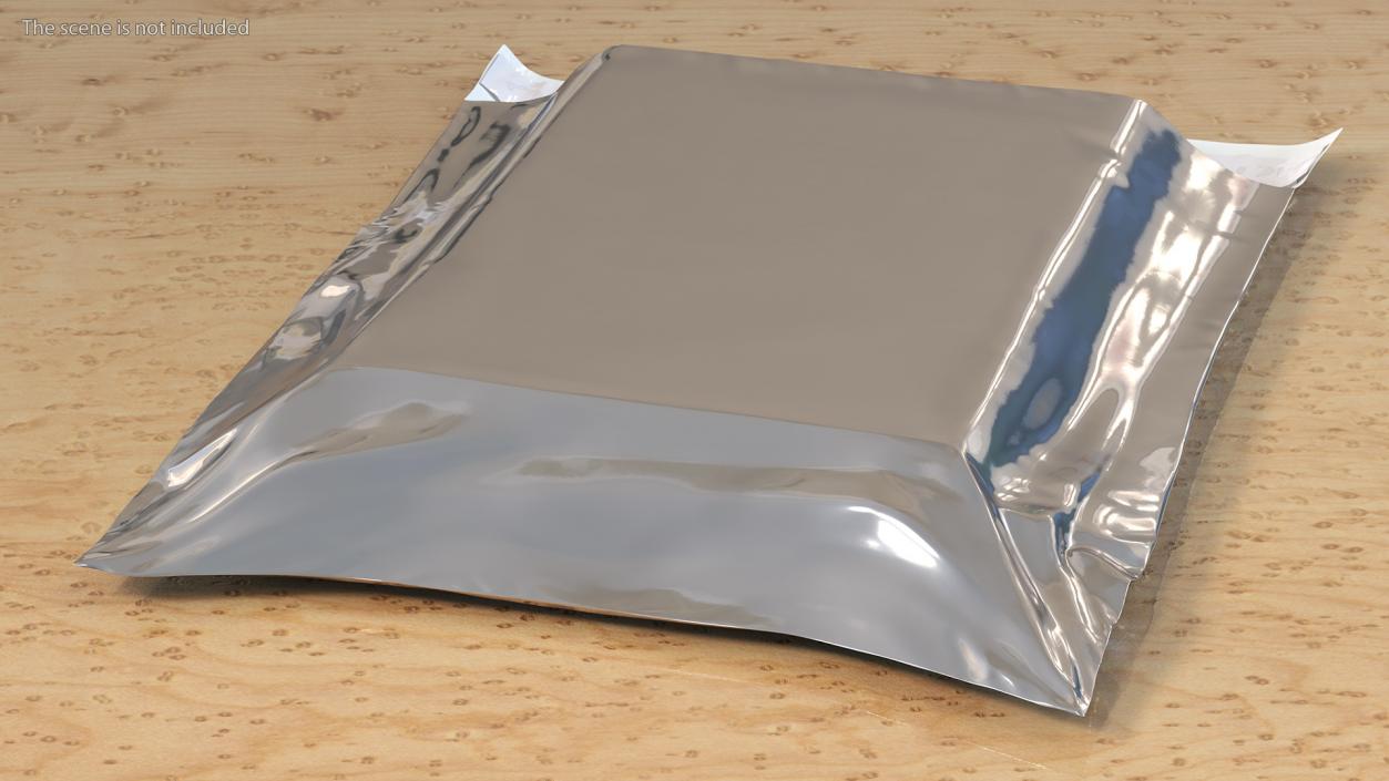 3D model Poly Mailer Plastic Bag Silver Open