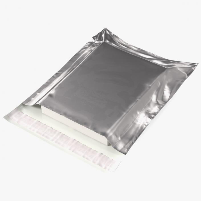 3D model Poly Mailer Plastic Bag Silver Open