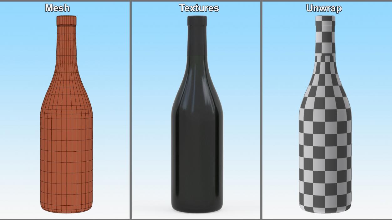 3D model Red Wine Bottle