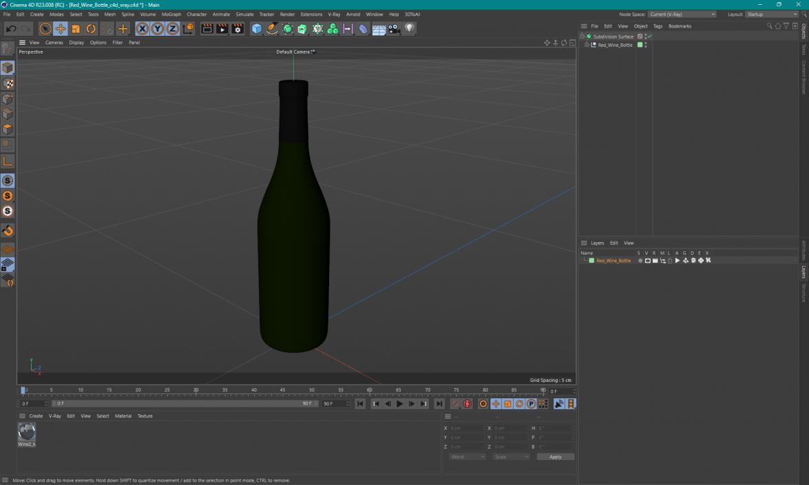 3D model Red Wine Bottle