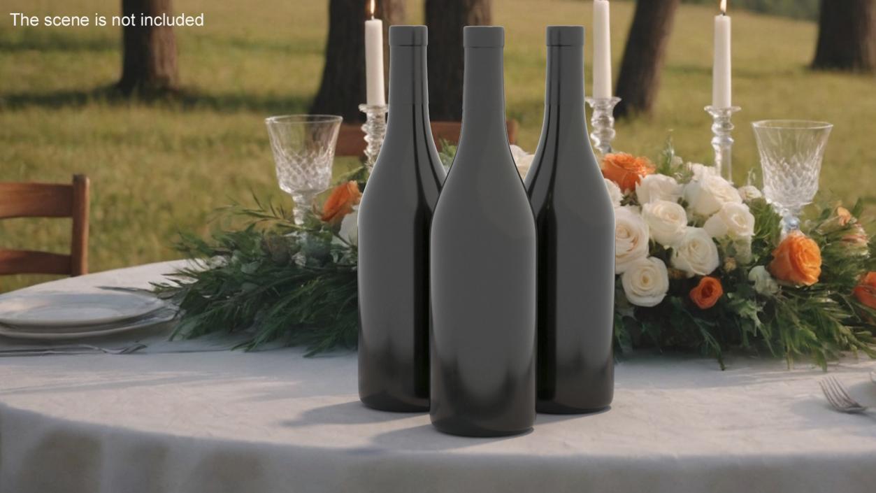 3D model Red Wine Bottle