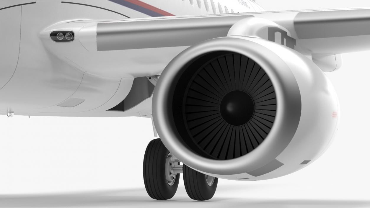 3D Sukhoi Superjet 100 95lr Rigged