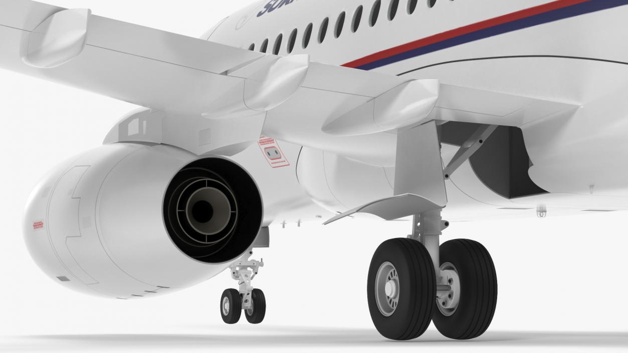 3D Sukhoi Superjet 100 95lr Rigged